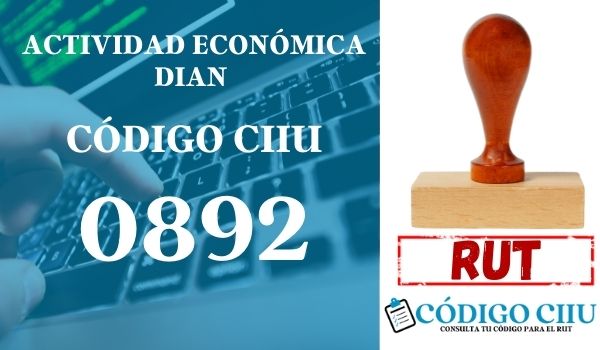 actididad economica 0892 ciiu dian rut