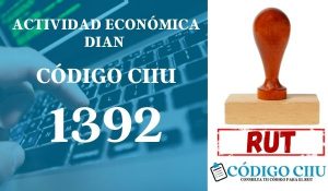 actididad economica 1392 ciiu dian rut