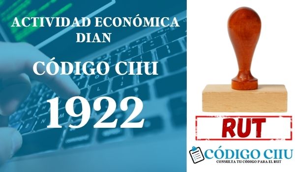 actididad economica 1922 ciiu dian rut